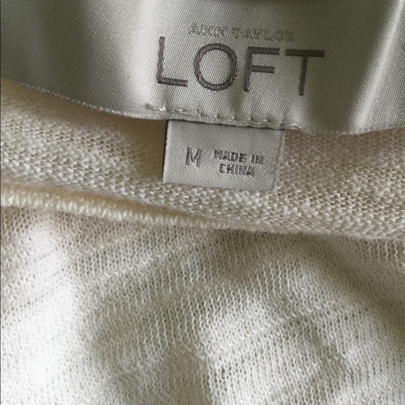 Ann Taylor LOFT Ivory Hi Lo Hem Cottony Summer Top (Size M) - Picture 2 of 8